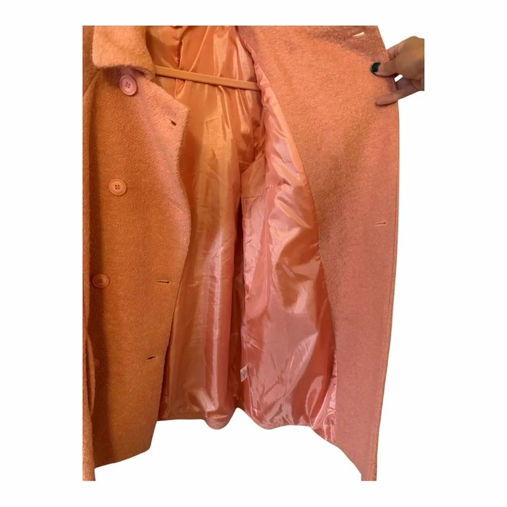 Cotton Candy Pink Double-Breasted Coat - Picture 6 of 6